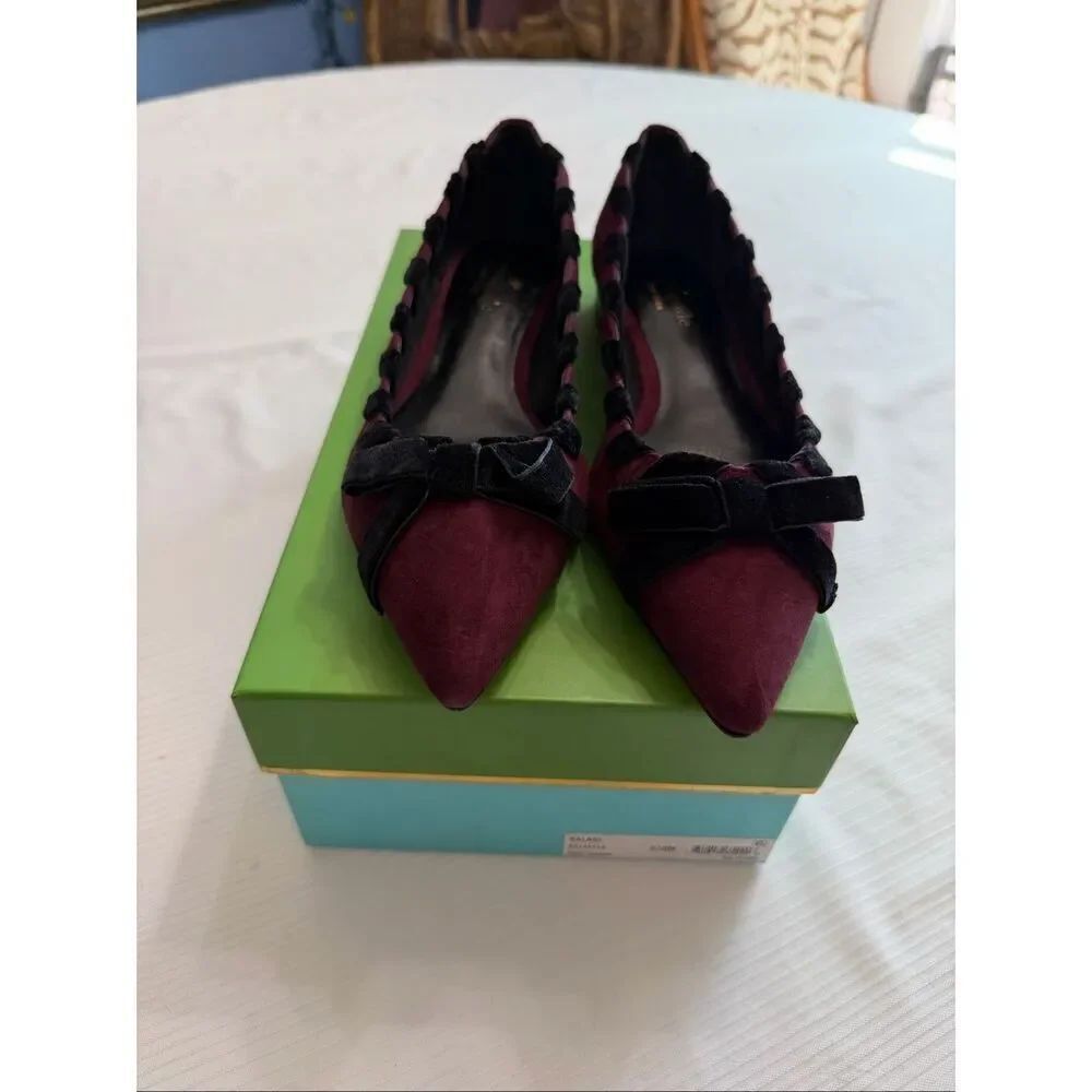 Kate Spade Kalani Deep Cherry Suede Flats Shoes Size 7M - Picture 2 of 11